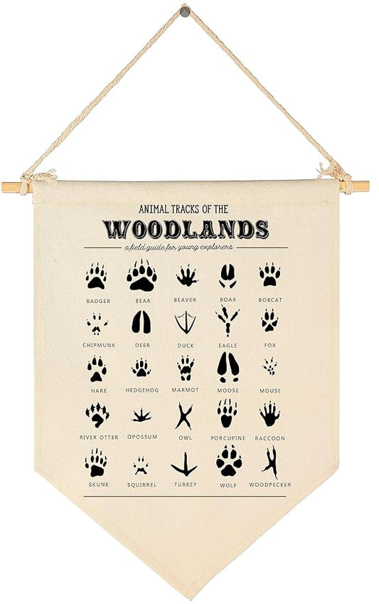 Woodland Animal Decor Art-Flag Sign Gifts for Baby Newborn Boys