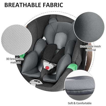 Baby Support Cushion - Breathable 3D Mesh Infant Insert for Strollers, Car Seats, High Chairs, and More - Perfect for Newborns (Grey)