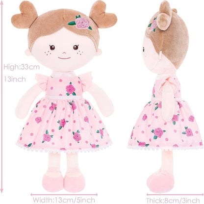Onetoo First Baby Doll Plush Rag Doll Sleeping Cuddle Buddy 14"（Milly Series）
