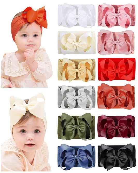 doboi Baby Girl Headband - 12pcs Nylon Hair Accessories