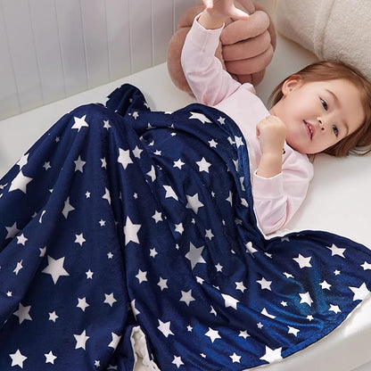 DaysU Silky Micro Soft Plush Baby Blankets Unisex with Print Star Pattern and Soothing Raised Dots, Double Layer Bed Throws for Baby Crib 30x40 Inches