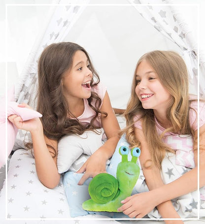 DolliBu Green Snail Plush - Super soft stuffed animal Snail, Cute Realistic Stuffed Animal Snail Toy for Boys and Girls 7 Inches