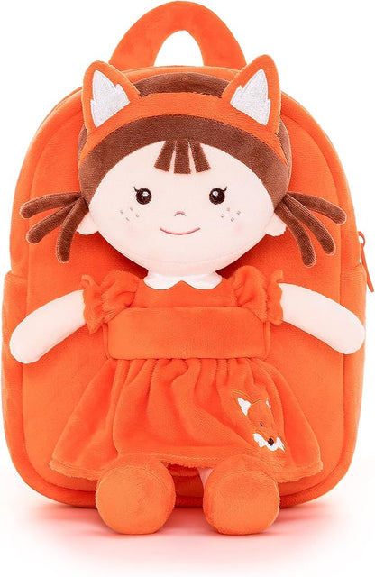 Onetoo Toddler Backpack Kids Backpacks with Soft Plush Baby Dolls 9.5"