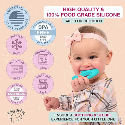 Teething Toys for Babies Age 0 to 12 Months - Baby Elefun 5X Pain Relief Smart Teether