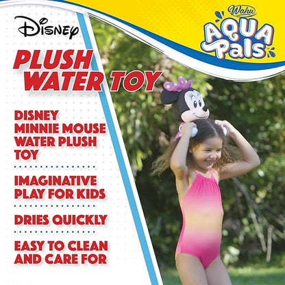 Wahu Aqua Pals Disney Classic Minnie Mouse Plush Water Toy for Kids Ages 2+, Fast-Drying Waterproof Plush Doll Toy for Pool and Bathtub 16"