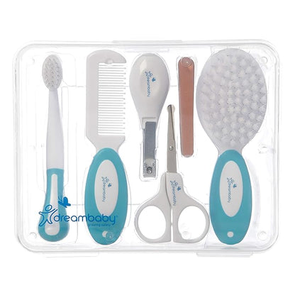 Dreambaby Essential 10pc Baby Grooming Kit, Newborn Safety Care Set with Brush, Comb, Toothbrush, Nail Clippers, Nail Scissors, Emory Boards and Storage Case