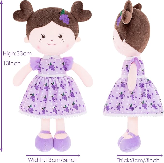 Onetoo Plush Rag Doll Soft Baby Doll for Girls First 14"