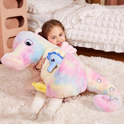 IKASA Giant Seahorse Stuffed Animal Plush Toy,30" Large Sea Horse Cute Jumbo Soft Toys
