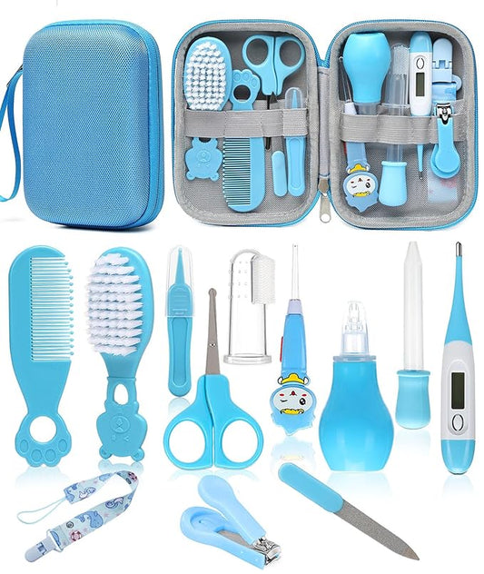 Baby Healthcare and Grooming Kit, Safety Newborn Nursery Baby Care Kit, with Hair Brush Comb, Nail Clipper, Thermometer, Pacifier Clip, Baby Registry Search, Newborn Essentials Girls Boys