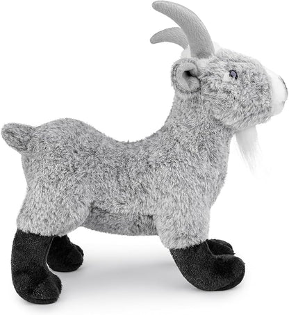 Goat Plush Toy，White Goat Stuffed Animal ，12'' Realistic Goat Plushie ，Goat Model Dolls Collection for Kids,Gray
