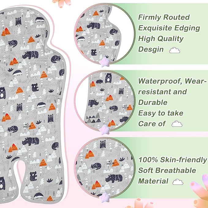 Pinkunn 2 Pcs Gel Car Seat Cooling Pad for Baby Summer Breathable Ice Cushion Multifunctional Ice Stroller Cooler Mat for Stroller Baby Dining Chair Child Safety Seat(Vivid Color,Forest, Animal)
