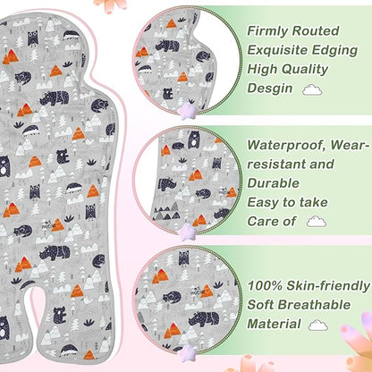 Pinkunn 2 Pcs Gel Car Seat Cooling Pad for Baby Summer Breathable Ice Cushion Multifunctional Ice Stroller Cooler Mat for Stroller Baby Dining Chair Child Safety Seat(Vivid Color,Forest, Animal)
