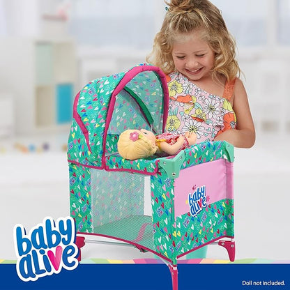 Baby Alive: Deluxe Doll Play Yard - Green, Pink 18", Folding, 3+