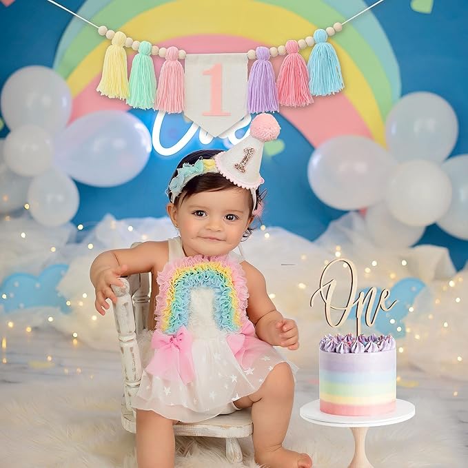 Handmade Boho 1st Birthday Macaron High Chair Banner Boho 1st 1st Birthday