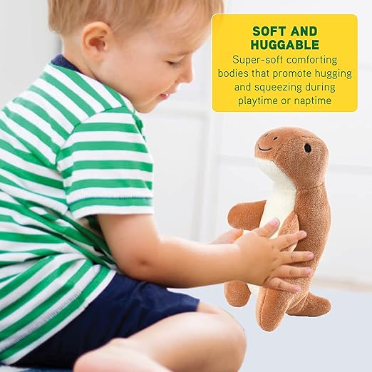 Cre8tive Minds Basket of Baby Dinosaurs, Plush Dolls 7-Piece Toddler 3 Dinos, 3 Eggs, (MTC-1017)