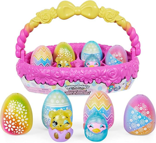 Hatchimals CollEGGtibles, Spring Toy Basket with 5 and 3 Pets 5 and