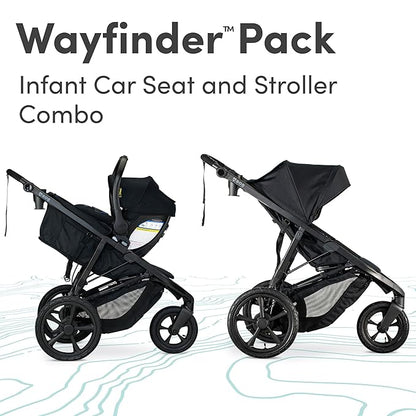 BOB Gear Wayfinder Travel System, Infant Car Seat and Stroller Combo, Nightfall