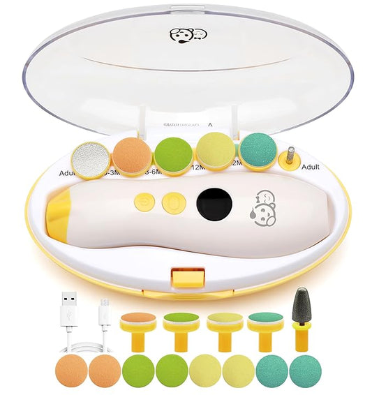 Royal Angels Rechargeable Baby Nail Trimmer 22 in 1, Safe Electric Baby Nail File 13 Replacements,