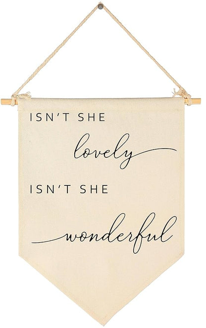 Isn't She Lovely-Flag Decor Gifts for Girls Baby Newborn -Banner
