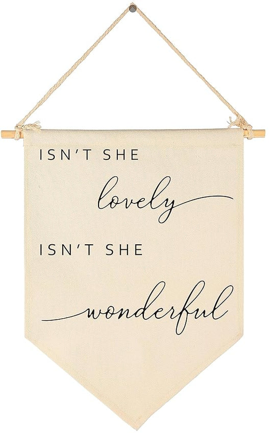 Isn't She Lovely-Flag Decor Gifts for Girls Baby Newborn -Banner