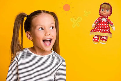 Masha Doll Soft Plush 9"" Toys Cuddly Dolls for Toddlers and Infants, Spring Stuffy Girls and Boys Birthday Gifts