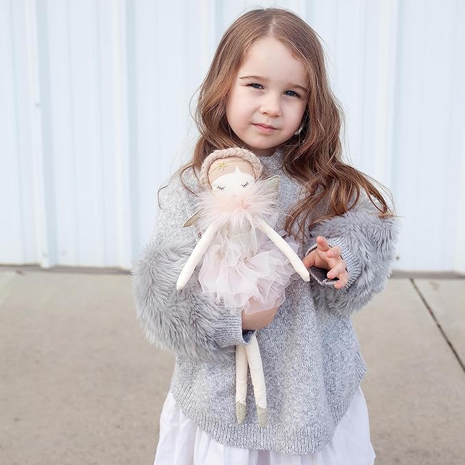 MON AMI Angel Stuffed Doll - 15", Soft Elegant Plush Doll for Little Girls