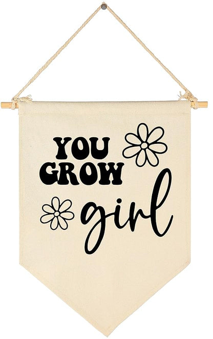 You Grow Girl-Daisy Decor-Flag Sign Gifts for Baby Newborn Boys