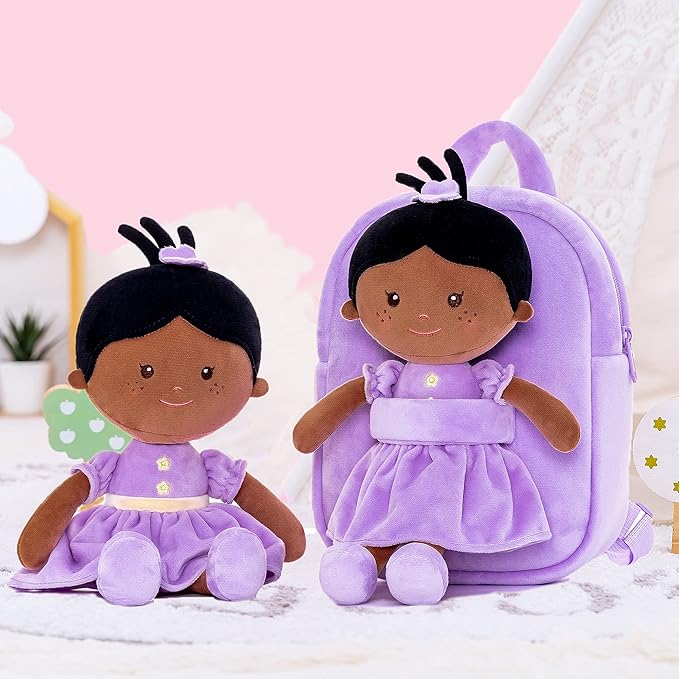 Onetoo Toddler Backpack Kids Backpacks with Soft Tanned Baby Dolls 9"
