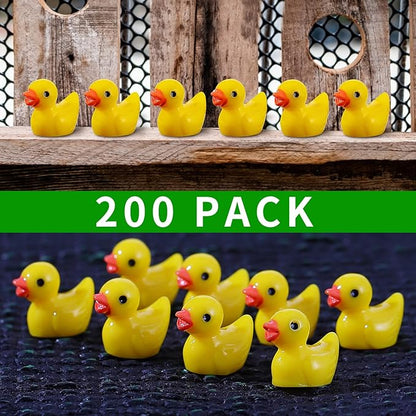200 Pieces Mini Resin Ducks Yellow Tiny Duckies for School