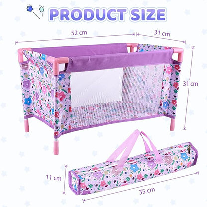 BABESIDE Reborn Baby Doll Crib, Baby Doll Bed 17-21 Inch