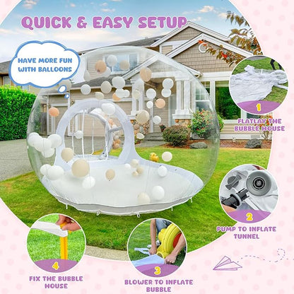 Bubble Dome Inflatable Bubble Clear House, 10FT Bubble with UL Blower&Pump 13FT