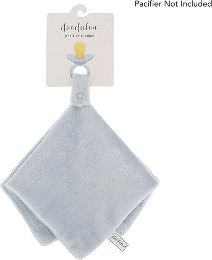 Ultra Soft Cotton Minky Velboa Baby Blanket with Snap Closure for Pacifier or Teether, Machine Washable 12 inch 12 inch