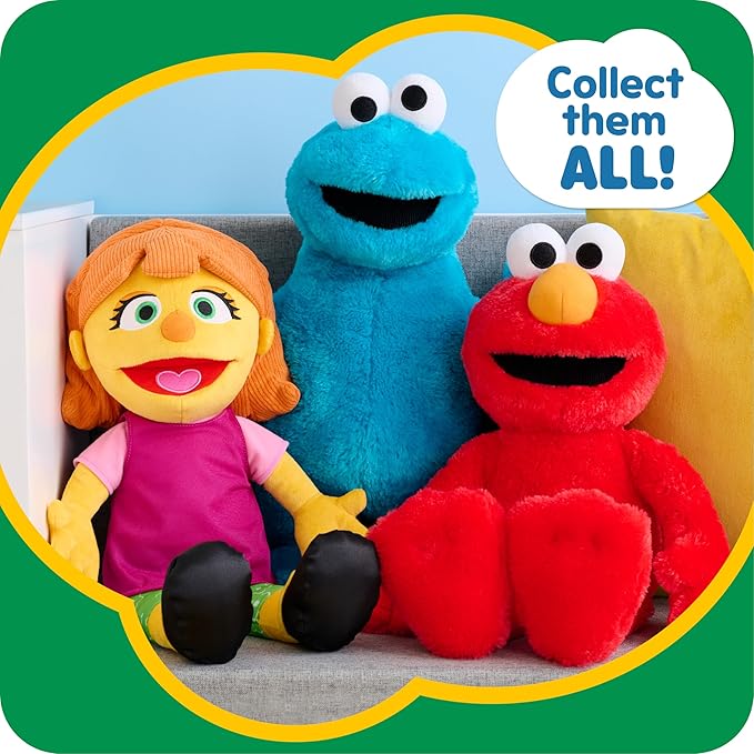 SESAME STREET Just Play Big Hugs 18-inch Large Plush Julia Doll, Soft Fabric 18 Month
