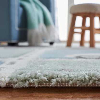 SAFAVIEH Carousel Kids Collection Accent Rug - 2'3" x 4', Grey & Light Blue, Non-Shedding & Easy Care, Ideal for High Traffic Areas for Boys & Girls in Playroom, Nursery, Bedroom (CRK193F)