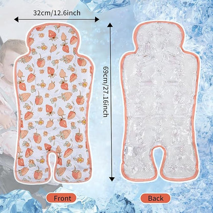 Gel Car Seat Cooler Pad Summer Universal Baby Stroller Ice Cushion Cooler Mat Cooling Seat Liner for Babies Multifunctional Baby Baby Cushion Chair (Strawberry)