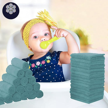 32 Pack Baby Washcloths - Luxury Coral Fleece 10x10 Inch