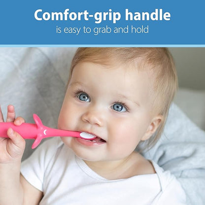 Dr. Brown's Infant-to-Toddler Training Toothbrush, Soft for Baby's First Teeth, Pink Elephant, 0-3 Years (Colors/Styles May Vary)