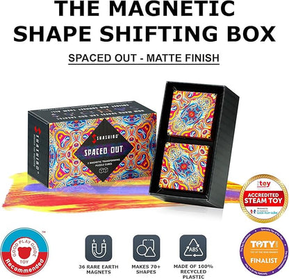 SHASHIBO Shape Shifting Box - Award-Winning, Patented Fidget Cube w/ 36 Rare Earth Magnets 70 Shapes, 2 pack)