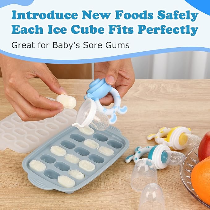 Baby Breastmilk Popsicle Molds & Baby Fruit Feeder-WAJIAYON Silicone Baby