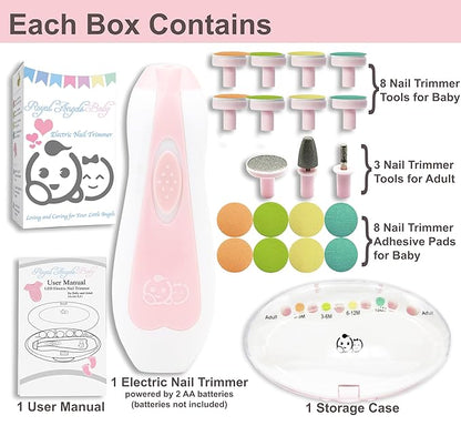 Royal Angels Baby Nail File, 21 in 1 Set with Labels 13 Replacement