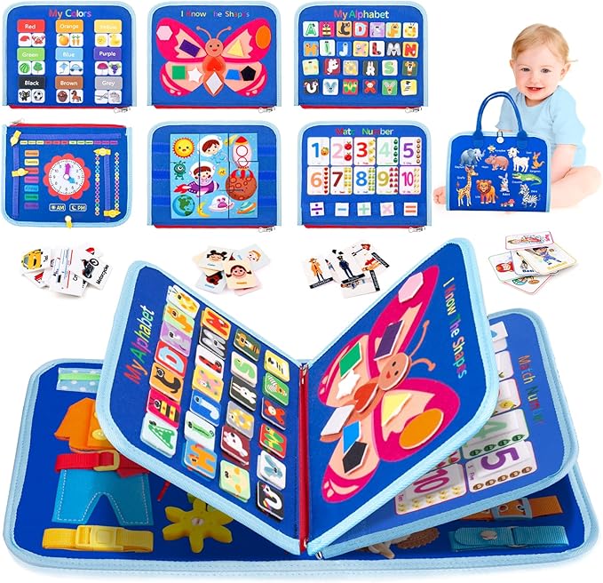 HONGDDY Busy Board Montessori Toys for Toddler, Sensory Board Toy