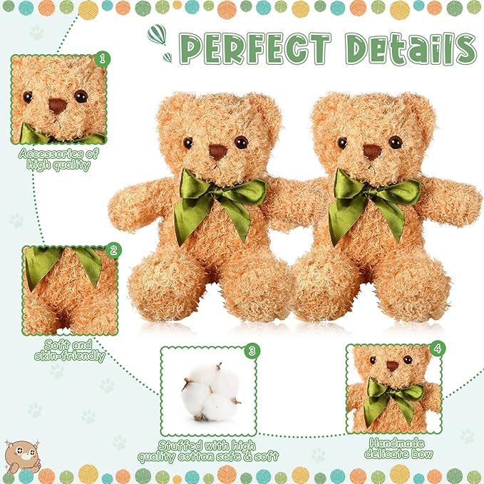 HyDren 24 Pcs Cute Stuffed Bear Plush Doll Gift Bulk 10 Inch