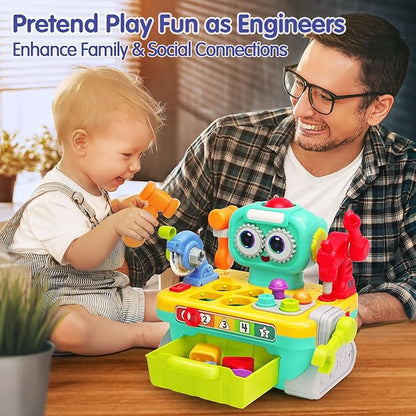 HOLA Toys for 1 Year Old Boy Toys - Robot 1 + 11-in-1 Tool 1 Year 12-18 Months