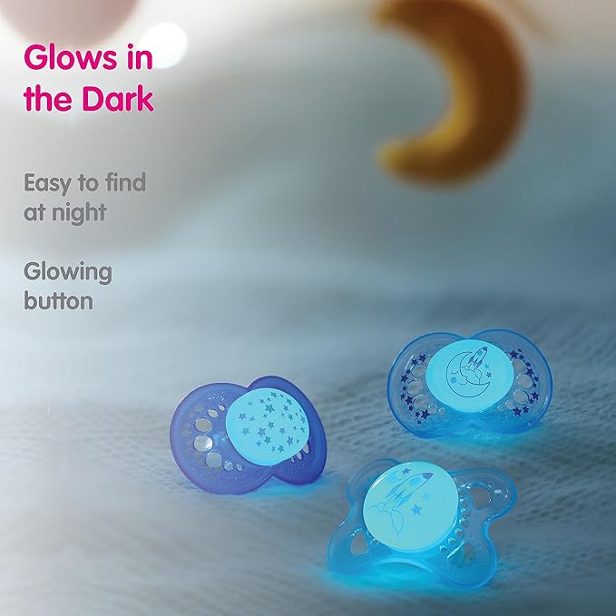 MAM Air Night & Day Baby Pacifier, for Sensitive Skin 6-16 Months, 4 Count