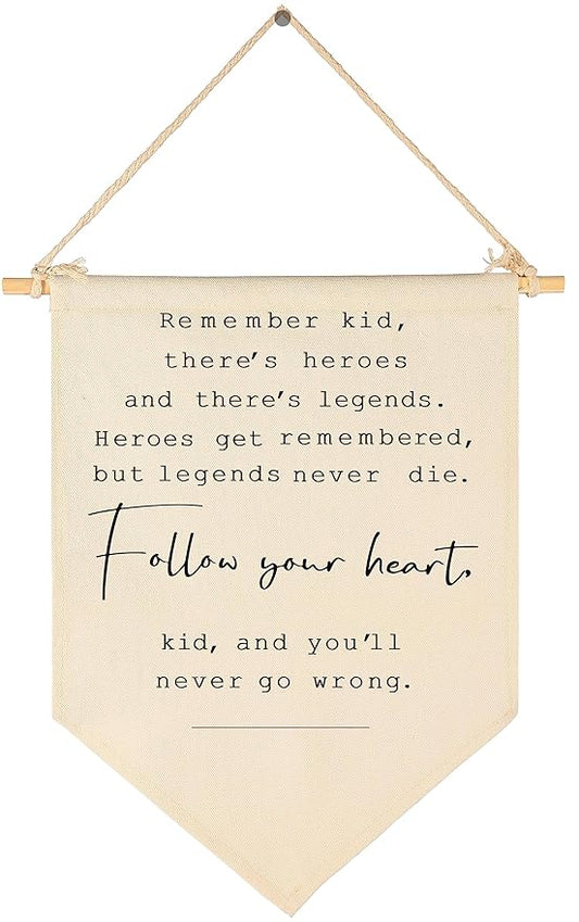 Remember Kid,There's Heros-Flag Sign Art Gifts for Baby Newborn Boys