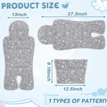 Pinkunn Gel Car Seat Baby Cooling Pad for Summer Breathable Stroller Cooler Pad Multifunctional Carseat Cooling Mat for Baby Child Dining Chair Safety Seat Stroller(Gray,Heart)
