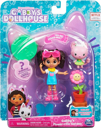 Gabby’s Dollhouse, Flower-rific Garden Set with 2 Toy Figures 2 Accessories, 3 and