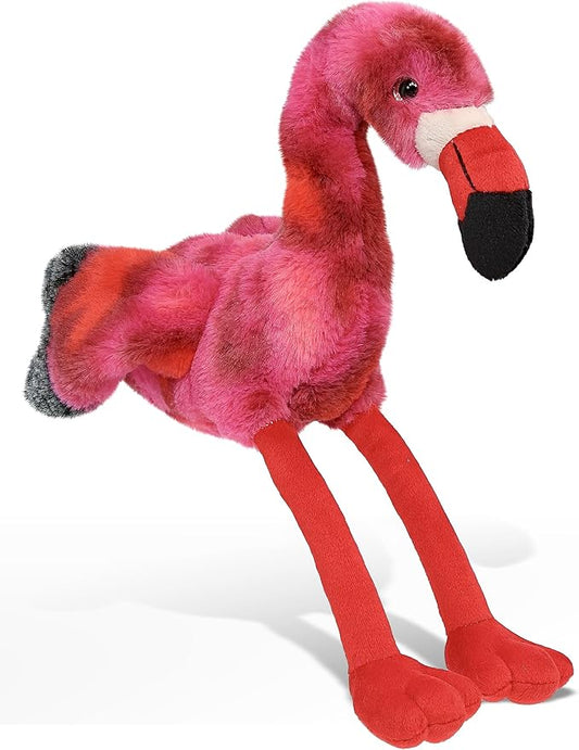 DolliBu Pink Tie-Dye Flamingo Super Soft Stuffed Animal, Cute Realistic Stuffed Animals for Girls 8 Inches