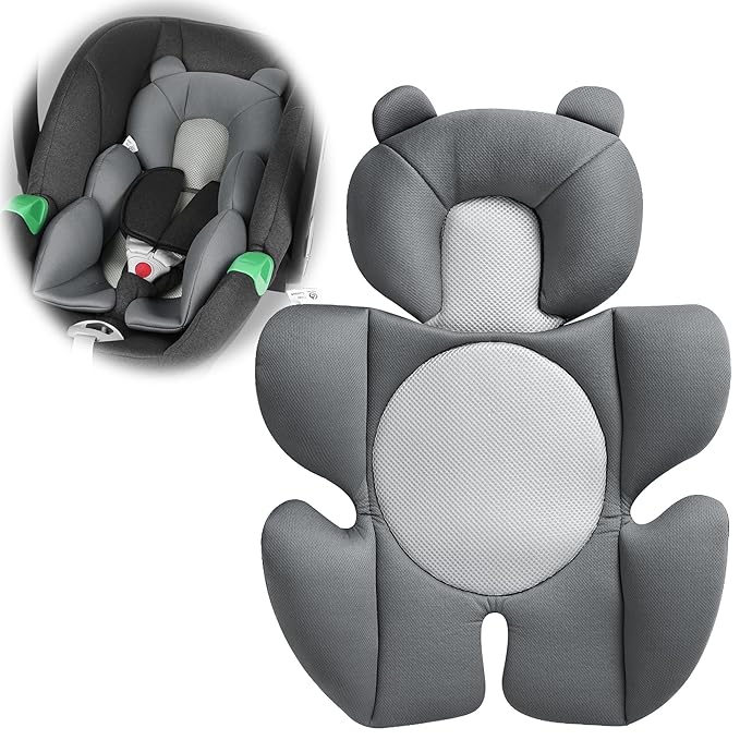 Baby Support Cushion - Breathable 3D Mesh Infant Insert for Strollers, Car Seats, High Chairs, and More - Perfect for Newborns (Grey)