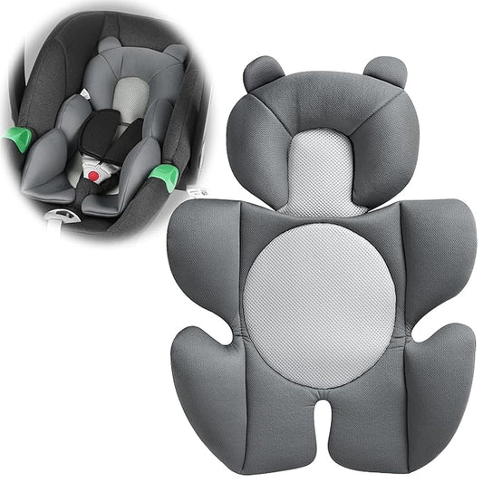 Baby Support Cushion - Breathable 3D Mesh Infant Insert for Strollers, Car Seats, High Chairs, and More - Perfect for Newborns (Grey)